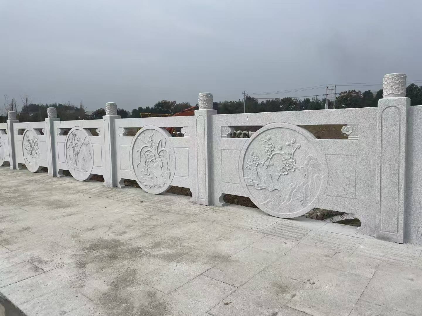 柳州芝麻白河道栏杆 石材栏杆